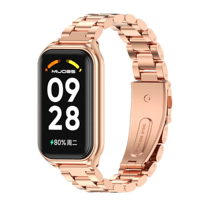 Mijobs Metal Shell + สายนาฬิกาสแตนเลสสามเม็ด, For Xiaomi Smart Band 8 Active / Redmi Band 2