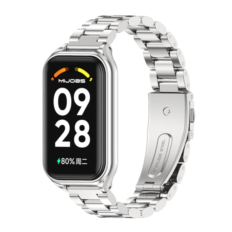 Mijobs Metal Shell + สายนาฬิกาสแตนเลสสามเม็ด, For Xiaomi Smart Band 8 Active / Redmi Band 2