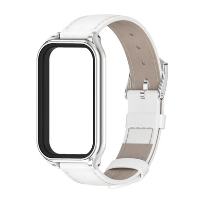 สายนาฬิกาหนังแท้ Mijobs Metal Shell, For Xiaomi Smart Band 8 Active / Redmi Band 2