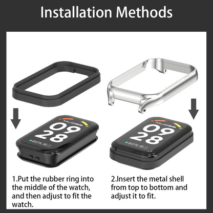 สายนาฬิกาหนังแท้ Mijobs Metal Shell, For Xiaomi Smart Band 8 Active / Redmi Band 2