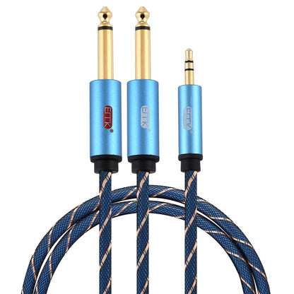 EMK 3.5 มม. แจ็คชายถึง 2 x 6.35 มม. แจ็คชายตัวเชื่อมต่อชุบทองไนลอน Braid สาย AUX สำหรับคอมพิวเตอร์ / X-BOX / PS3 / CD / DVD, 1m, 1.5m, 2m, 3m, 5m