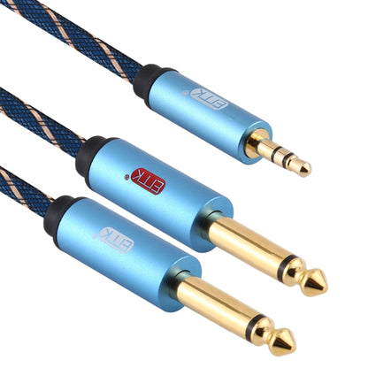 EMK 3.5 มม. แจ็คชายถึง 2 x 6.35 มม. แจ็คชายตัวเชื่อมต่อชุบทองไนลอน Braid สาย AUX สำหรับคอมพิวเตอร์ / X-BOX / PS3 / CD / DVD, 1m, 1.5m, 2m, 3m, 5m