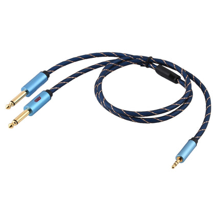 EMK 3.5 มม. แจ็คชายถึง 2 x 6.35 มม. แจ็คชายตัวเชื่อมต่อชุบทองไนลอน Braid สาย AUX สำหรับคอมพิวเตอร์ / X-BOX / PS3 / CD / DVD, 1m, 1.5m, 2m, 3m, 5m