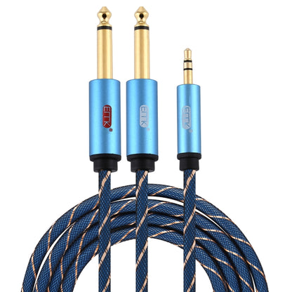 EMK 3.5 มม. แจ็คชายถึง 2 x 6.35 มม. แจ็คชายตัวเชื่อมต่อชุบทองไนลอน Braid สาย AUX สำหรับคอมพิวเตอร์ / X-BOX / PS3 / CD / DVD, 1m, 1.5m, 2m, 3m, 5m