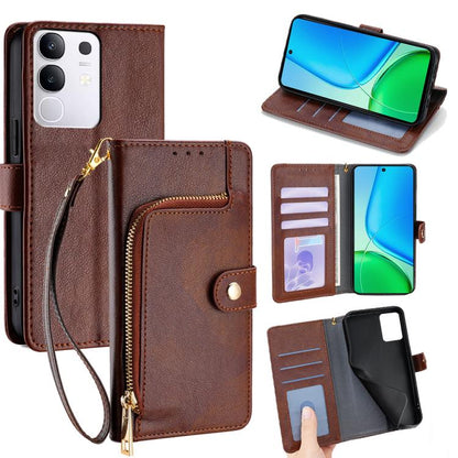 ซองใส่โทรศัพท์หนังซิปกระเป๋า, For vivo V50 Lite 5G, For vivo Y29s 5G / Y04 4G, For vivo Y29 4G Global, For vivo V50 5G, For vivo X200 Pro 5G, For vivo S19 Pro, For vivo S19, For vivo Y28 4G, For vivo X100s, For vivo Y38 5G / T3x Global                 ...