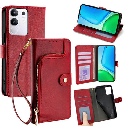 ซองใส่โทรศัพท์หนังซิปกระเป๋า, For vivo V50 Lite 5G, For vivo Y29s 5G / Y04 4G, For vivo Y29 4G Global, For vivo V50 5G, For vivo X200 Pro 5G, For vivo S19 Pro, For vivo S19, For vivo Y28 4G, For vivo X100s, For vivo Y38 5G / T3x Global                 ...