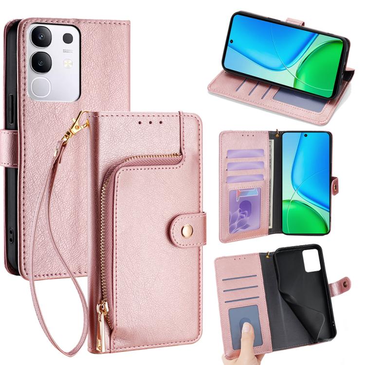ซองใส่โทรศัพท์หนังซิปกระเป๋า, For vivo V50 Lite 5G, For vivo Y29s 5G / Y04 4G, For vivo Y29 4G Global, For vivo V50 5G, For vivo X200 Pro 5G, For vivo S19 Pro, For vivo S19, For vivo Y28 4G, For vivo X100s, For vivo Y38 5G / T3x Global                 ...