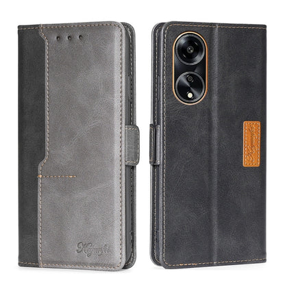 เคสโทรศัพท์หนังหัวเข็มขัดด้านข้างสีตัดกัน, For OPPO Find X7 Ultra 5G, For OPPO Reno10 Pro+ 5G, For OPPO A1 5G