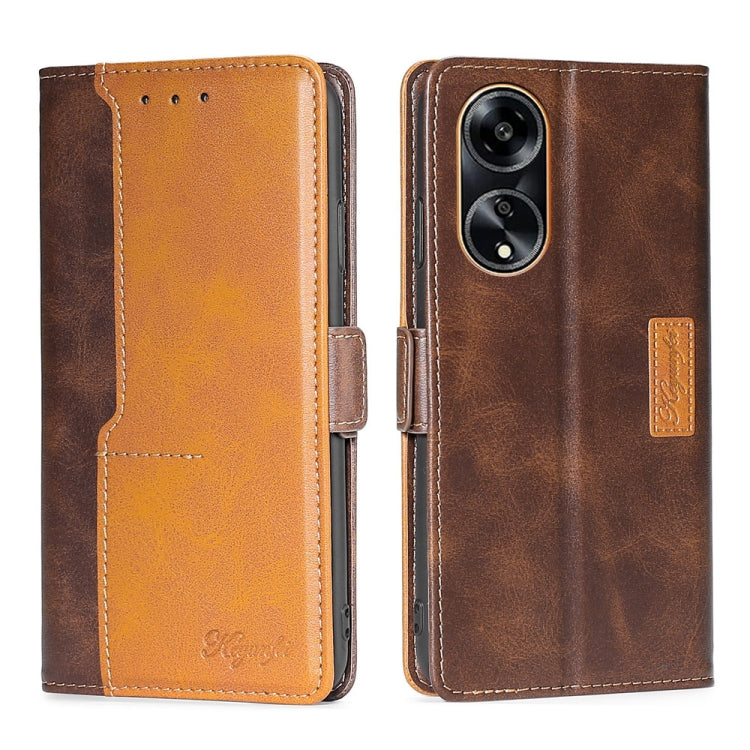 เคสโทรศัพท์หนังหัวเข็มขัดด้านข้างสีตัดกัน, For OPPO Find X7 Ultra 5G, For OPPO Reno10 Pro+ 5G, For OPPO A1 5G