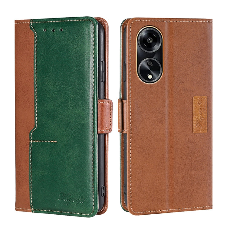 เคสโทรศัพท์หนังหัวเข็มขัดด้านข้างสีตัดกัน, For OPPO Find X7 Ultra 5G, For OPPO Reno10 Pro+ 5G, For OPPO A1 5G
