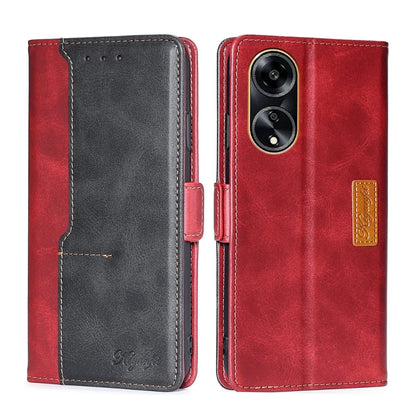เคสโทรศัพท์หนังหัวเข็มขัดด้านข้างสีตัดกัน, For OPPO Find X7 Ultra 5G, For OPPO Reno10 Pro+ 5G, For OPPO A1 5G