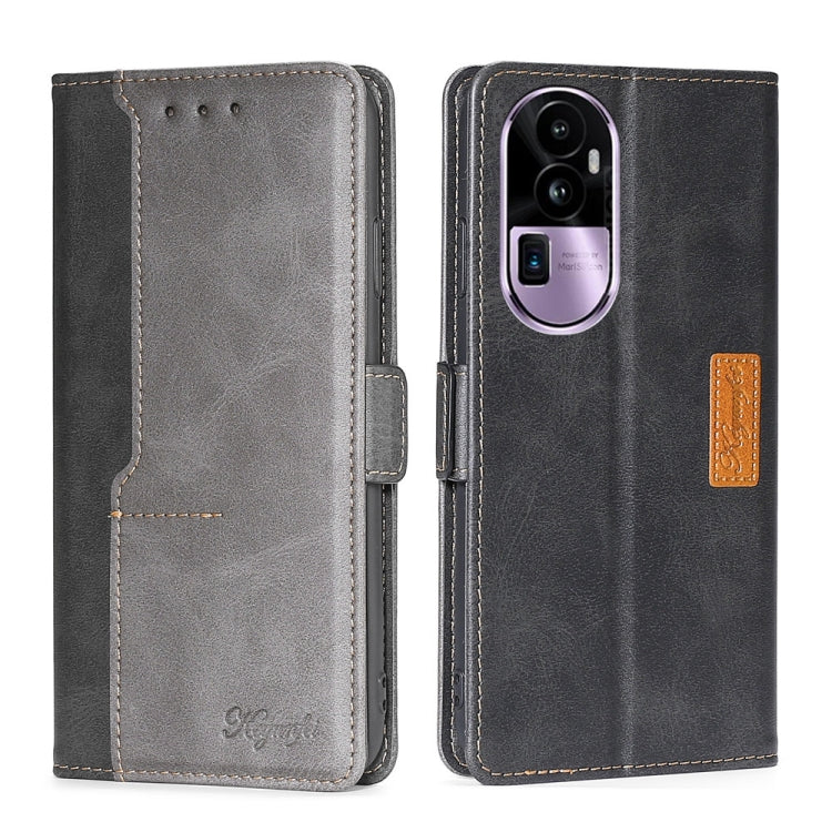 เคสโทรศัพท์หนังหัวเข็มขัดด้านข้างสีตัดกัน, For OPPO Find X7 Ultra 5G, For OPPO Reno10 Pro+ 5G, For OPPO A1 5G
