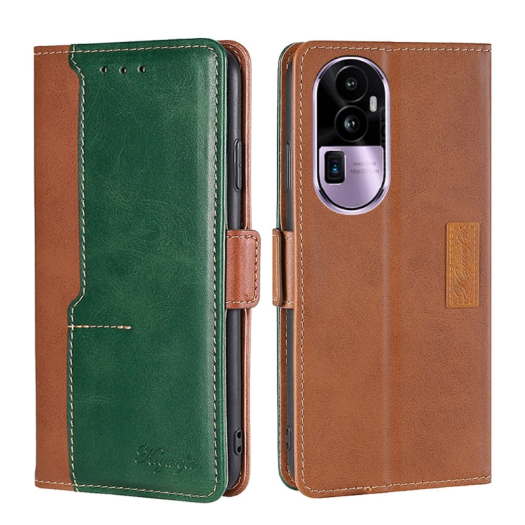 เคสโทรศัพท์หนังหัวเข็มขัดด้านข้างสีตัดกัน, For OPPO Find X7 Ultra 5G, For OPPO Reno10 Pro+ 5G, For OPPO A1 5G