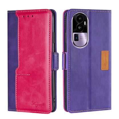 เคสโทรศัพท์หนังหัวเข็มขัดด้านข้างสีตัดกัน, For OPPO Find X7 Ultra 5G, For OPPO Reno10 Pro+ 5G, For OPPO A1 5G
