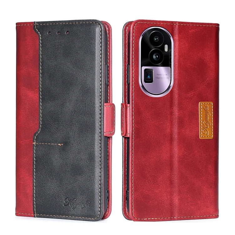 เคสโทรศัพท์หนังหัวเข็มขัดด้านข้างสีตัดกัน, For OPPO Find X7 Ultra 5G, For OPPO Reno10 Pro+ 5G, For OPPO A1 5G