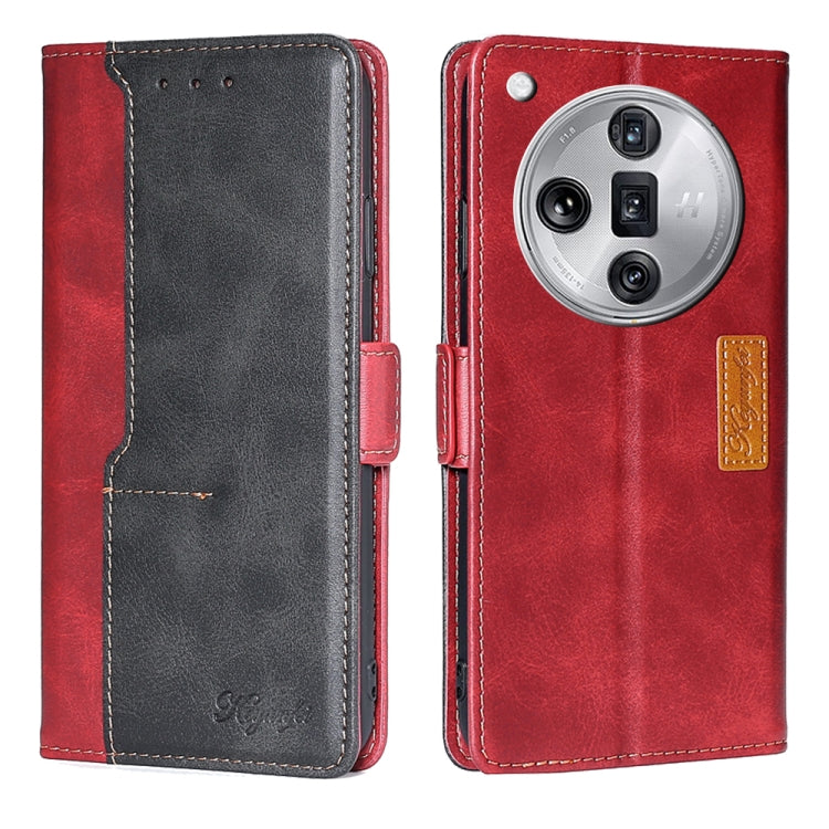 เคสโทรศัพท์หนังหัวเข็มขัดด้านข้างสีตัดกัน, For OPPO Find X7 Ultra 5G, For OPPO Reno10 Pro+ 5G, For OPPO A1 5G