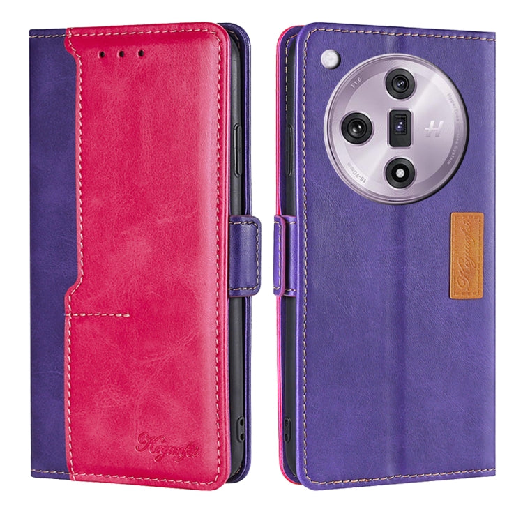 เคสโทรศัพท์หนังหัวเข็มขัดด้านข้างสีตัดกัน, For OPPO F29 5G Global, For OPPO A5 Pro 5G Global, For OPPO A3 5G India, For OPPO Reno12 F 5G, For OPPO A3 Pro 5G India, For OPPO Reno12 5G Global, For OPPO Reno11 F 5G, For OPPO Find X7 5G