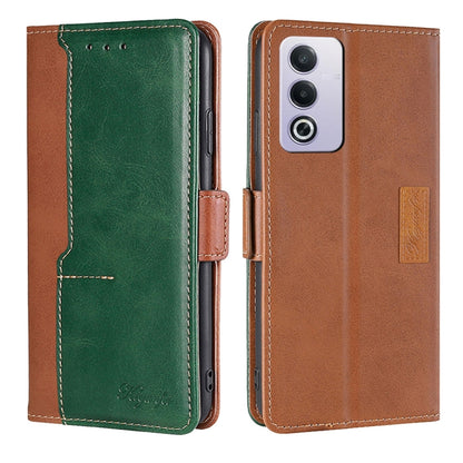 เคสโทรศัพท์หนังหัวเข็มขัดด้านข้างสีตัดกัน, For OPPO F29 5G Global, For OPPO A5 Pro 5G Global, For OPPO A3 5G India, For OPPO Reno12 F 5G, For OPPO A3 Pro 5G India, For OPPO Reno12 5G Global, For OPPO Reno11 F 5G, For OPPO Find X7 5G