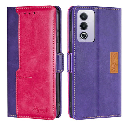 เคสโทรศัพท์หนังหัวเข็มขัดด้านข้างสีตัดกัน, For OPPO F29 5G Global, For OPPO A5 Pro 5G Global, For OPPO A3 5G India, For OPPO Reno12 F 5G, For OPPO A3 Pro 5G India, For OPPO Reno12 5G Global, For OPPO Reno11 F 5G, For OPPO Find X7 5G