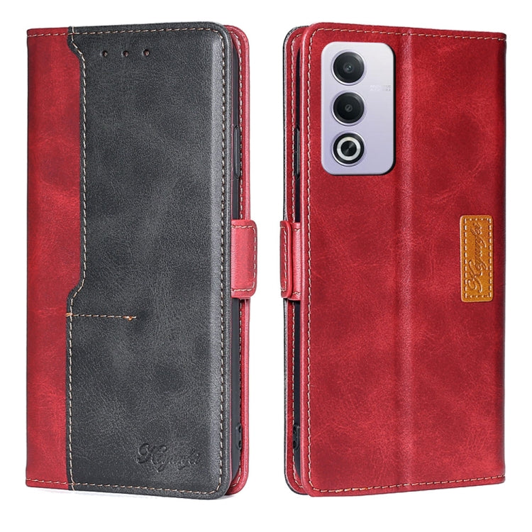 เคสโทรศัพท์หนังหัวเข็มขัดด้านข้างสีตัดกัน, For OPPO F29 5G Global, For OPPO A5 Pro 5G Global, For OPPO A3 5G India, For OPPO Reno12 F 5G, For OPPO A3 Pro 5G India, For OPPO Reno12 5G Global, For OPPO Reno11 F 5G, For OPPO Find X7 5G