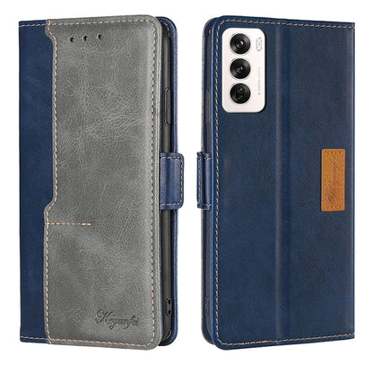 เคสโทรศัพท์หนังหัวเข็มขัดด้านข้างสีตัดกัน, For OPPO F29 5G Global, For OPPO A5 Pro 5G Global, For OPPO A3 5G India, For OPPO Reno12 F 5G, For OPPO A3 Pro 5G India, For OPPO Reno12 5G Global, For OPPO Reno11 F 5G, For OPPO Find X7 5G