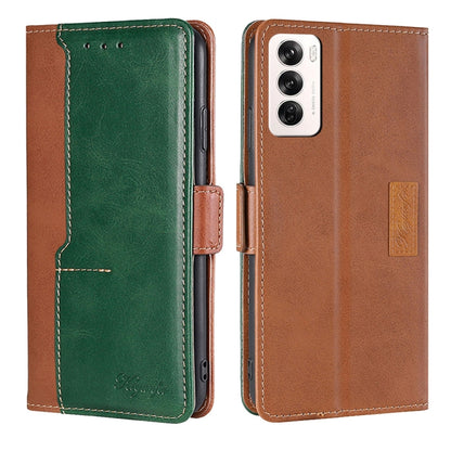 เคสโทรศัพท์หนังหัวเข็มขัดด้านข้างสีตัดกัน, For OPPO F29 5G Global, For OPPO A5 Pro 5G Global, For OPPO A3 5G India, For OPPO Reno12 F 5G, For OPPO A3 Pro 5G India, For OPPO Reno12 5G Global, For OPPO Reno11 F 5G, For OPPO Find X7 5G