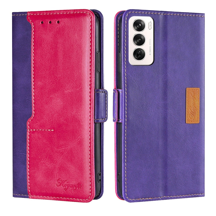 เคสโทรศัพท์หนังหัวเข็มขัดด้านข้างสีตัดกัน, For OPPO F29 5G Global, For OPPO A5 Pro 5G Global, For OPPO A3 5G India, For OPPO Reno12 F 5G, For OPPO A3 Pro 5G India, For OPPO Reno12 5G Global, For OPPO Reno11 F 5G, For OPPO Find X7 5G