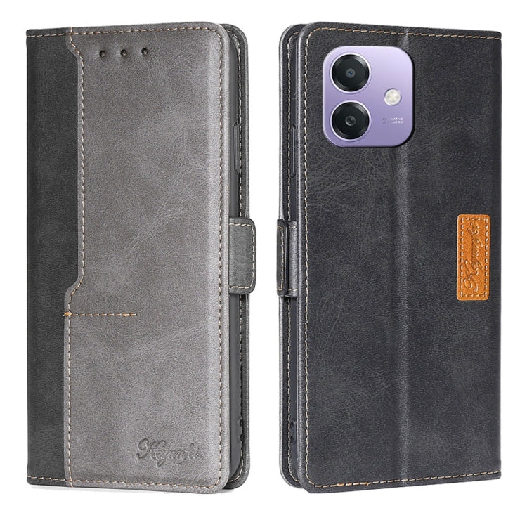 เคสโทรศัพท์หนังหัวเข็มขัดด้านข้างสีตัดกัน, For OPPO F29 5G Global, For OPPO A5 Pro 5G Global, For OPPO A3 5G India, For OPPO Reno12 F 5G, For OPPO A3 Pro 5G India, For OPPO Reno12 5G Global, For OPPO Reno11 F 5G, For OPPO Find X7 5G
