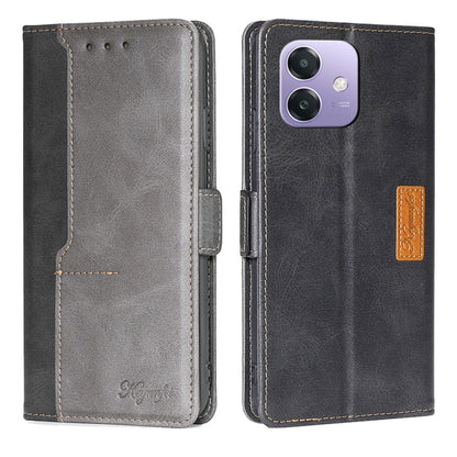 เคสโทรศัพท์หนังหัวเข็มขัดด้านข้างสีตัดกัน, For OPPO F29 5G Global, For OPPO A5 Pro 5G Global, For OPPO A3 5G India, For OPPO Reno12 F 5G, For OPPO A3 Pro 5G India, For OPPO Reno12 5G Global, For OPPO Reno11 F 5G, For OPPO Find X7 5G