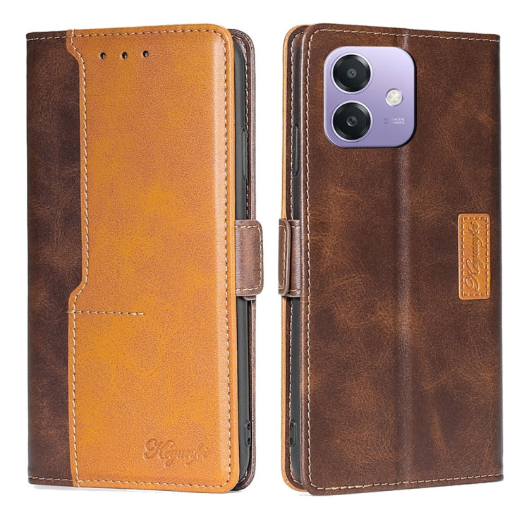 เคสโทรศัพท์หนังหัวเข็มขัดด้านข้างสีตัดกัน, For OPPO F29 5G Global, For OPPO A5 Pro 5G Global, For OPPO A3 5G India, For OPPO Reno12 F 5G, For OPPO A3 Pro 5G India, For OPPO Reno12 5G Global, For OPPO Reno11 F 5G, For OPPO Find X7 5G