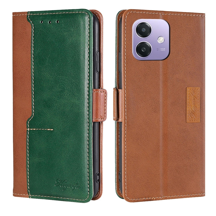 เคสโทรศัพท์หนังหัวเข็มขัดด้านข้างสีตัดกัน, For OPPO F29 5G Global, For OPPO A5 Pro 5G Global, For OPPO A3 5G India, For OPPO Reno12 F 5G, For OPPO A3 Pro 5G India, For OPPO Reno12 5G Global, For OPPO Reno11 F 5G, For OPPO Find X7 5G