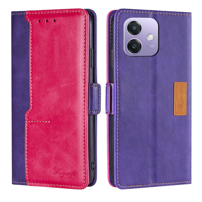 เคสโทรศัพท์หนังหัวเข็มขัดด้านข้างสีตัดกัน, For OPPO F29 5G Global, For OPPO A5 Pro 5G Global, For OPPO A3 5G India, For OPPO Reno12 F 5G, For OPPO A3 Pro 5G India, For OPPO Reno12 5G Global, For OPPO Reno11 F 5G, For OPPO Find X7 5G