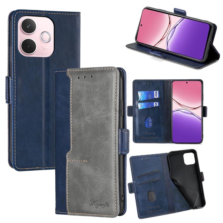เคสโทรศัพท์หนังหัวเข็มขัดด้านข้างสีตัดกัน, For OPPO F29 5G Global, For OPPO A5 Pro 5G Global, For OPPO A3 5G India, For OPPO Reno12 F 5G, For OPPO A3 Pro 5G India, For OPPO Reno12 5G Global, For OPPO Reno11 F 5G, For OPPO Find X7 5G