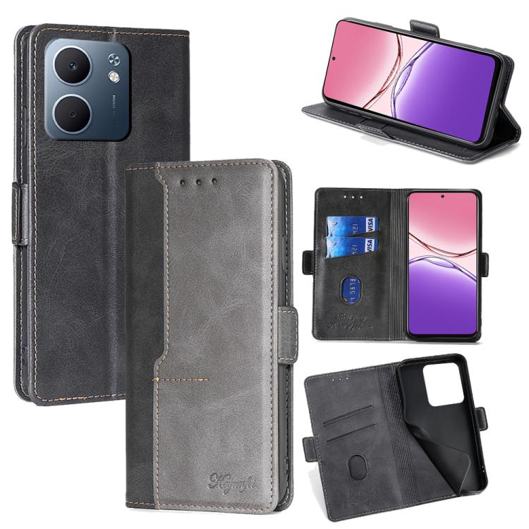 เคสโทรศัพท์หนังหัวเข็มขัดด้านข้างสีตัดกัน, For OPPO K13 Turbo Pro 5G, For OPPO Reno14 F 5G, For OPPO A5x 5G Global, For OPPO A5 5G 2025 Global, For OPPO Reno14 Pro 5G, For OPPO Find X8s+ 5G, For OPPO Find X8s 5G, For OPPO Find X8 Ultra 5G