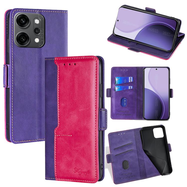เคสโทรศัพท์หนังหัวเข็มขัดด้านข้างสีตัดกัน, For OPPO K13 Turbo Pro 5G, For OPPO Reno14 F 5G, For OPPO A5x 5G Global, For OPPO A5 5G 2025 Global, For OPPO Reno14 Pro 5G, For OPPO Find X8s+ 5G, For OPPO Find X8s 5G, For OPPO Find X8 Ultra 5G