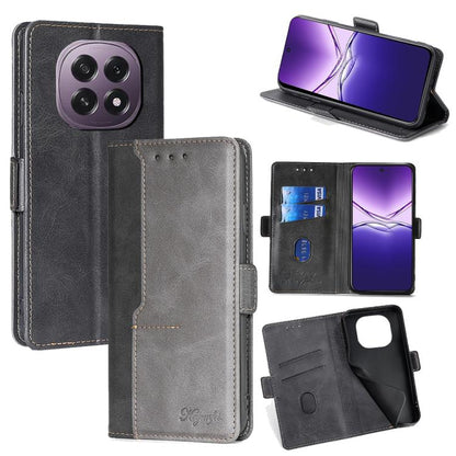 เคสโทรศัพท์หนังหัวเข็มขัดด้านข้างสีตัดกัน, For OPPO F29 5G Global, For OPPO A5 Pro 5G Global, For OPPO A3 5G India, For OPPO Reno12 F 5G, For OPPO A3 Pro 5G India, For OPPO Reno12 5G Global, For OPPO Reno11 F 5G, For OPPO Find X7 5G