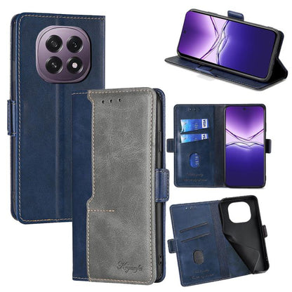 เคสโทรศัพท์หนังหัวเข็มขัดด้านข้างสีตัดกัน, For OPPO F29 5G Global, For OPPO A5 Pro 5G Global, For OPPO A3 5G India, For OPPO Reno12 F 5G, For OPPO A3 Pro 5G India, For OPPO Reno12 5G Global, For OPPO Reno11 F 5G, For OPPO Find X7 5G