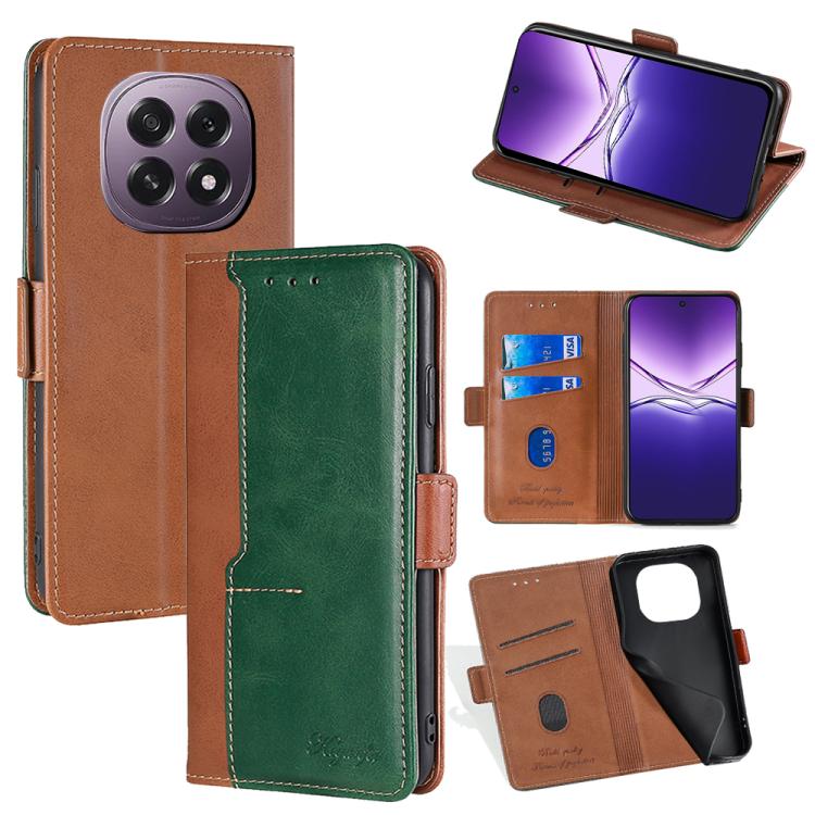 เคสโทรศัพท์หนังหัวเข็มขัดด้านข้างสีตัดกัน, For OPPO F29 5G Global, For OPPO A5 Pro 5G Global, For OPPO A3 5G India, For OPPO Reno12 F 5G, For OPPO A3 Pro 5G India, For OPPO Reno12 5G Global, For OPPO Reno11 F 5G, For OPPO Find X7 5G