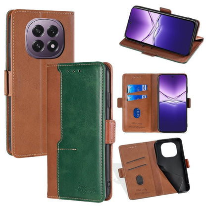 เคสโทรศัพท์หนังหัวเข็มขัดด้านข้างสีตัดกัน, For OPPO F29 5G Global, For OPPO A5 Pro 5G Global, For OPPO A3 5G India, For OPPO Reno12 F 5G, For OPPO A3 Pro 5G India, For OPPO Reno12 5G Global, For OPPO Reno11 F 5G, For OPPO Find X7 5G