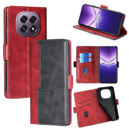 เคสโทรศัพท์หนังหัวเข็มขัดด้านข้างสีตัดกัน, For OPPO F29 5G Global, For OPPO A5 Pro 5G Global, For OPPO A3 5G India, For OPPO Reno12 F 5G, For OPPO A3 Pro 5G India, For OPPO Reno12 5G Global, For OPPO Reno11 F 5G, For OPPO Find X7 5G
