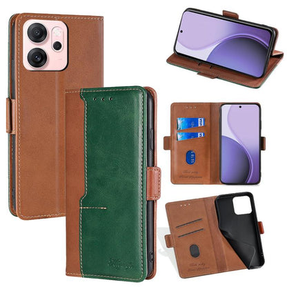 เคสโทรศัพท์หนังหัวเข็มขัดด้านข้างสีตัดกัน, For OPPO K13 Turbo Pro 5G, For OPPO Reno14 F 5G, For OPPO A5x 5G Global, For OPPO A5 5G 2025 Global, For OPPO Reno14 Pro 5G, For OPPO Find X8s+ 5G, For OPPO Find X8s 5G, For OPPO Find X8 Ultra 5G