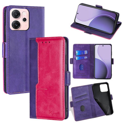 เคสโทรศัพท์หนังหัวเข็มขัดด้านข้างสีตัดกัน, For OPPO K13 Turbo Pro 5G, For OPPO Reno14 F 5G, For OPPO A5x 5G Global, For OPPO A5 5G 2025 Global, For OPPO Reno14 Pro 5G, For OPPO Find X8s+ 5G, For OPPO Find X8s 5G, For OPPO Find X8 Ultra 5G