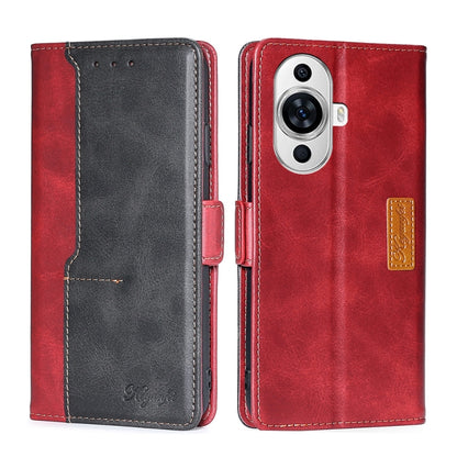 เคสโทรศัพท์หนังหัวเข็มขัดด้านข้างสีตัดกัน, For Huawei Pura 70 5G, For Huawei nova 12 5G, For Huawei Enjoy 60 Pro / nova 11i, For Huawei Enjoy 60X, For Huawei nova 11 Pro 4G / 11 Ultra 4G, For Huawei nova 11 4G