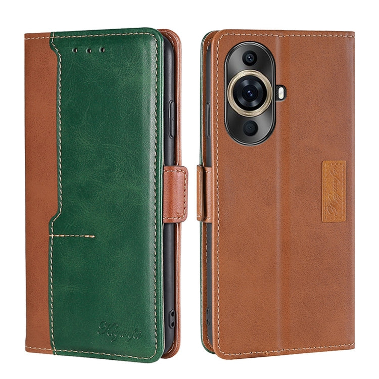 เคสโทรศัพท์หนังหัวเข็มขัดด้านข้างสีตัดกัน, For Huawei Pura 70 5G, For Huawei nova 12 5G, For Huawei Enjoy 60 Pro / nova 11i, For Huawei Enjoy 60X, For Huawei nova 11 Pro 4G / 11 Ultra 4G, For Huawei nova 11 4G