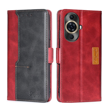 เคสโทรศัพท์หนังหัวเข็มขัดด้านข้างสีตัดกัน, For Huawei Pura 70 5G, For Huawei nova 12 5G, For Huawei Enjoy 60 Pro / nova 11i, For Huawei Enjoy 60X, For Huawei nova 11 Pro 4G / 11 Ultra 4G, For Huawei nova 11 4G