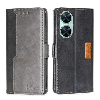 เคสโทรศัพท์หนังหัวเข็มขัดด้านข้างสีตัดกัน, For Huawei Pura 70 5G, For Huawei nova 12 5G, For Huawei Enjoy 60 Pro / nova 11i, For Huawei Enjoy 60X, For Huawei nova 11 Pro 4G / 11 Ultra 4G, For Huawei nova 11 4G