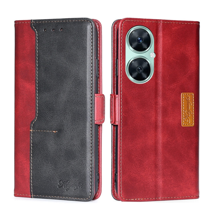 เคสโทรศัพท์หนังหัวเข็มขัดด้านข้างสีตัดกัน, For Huawei Pura 70 5G, For Huawei nova 12 5G, For Huawei Enjoy 60 Pro / nova 11i, For Huawei Enjoy 60X, For Huawei nova 11 Pro 4G / 11 Ultra 4G, For Huawei nova 11 4G