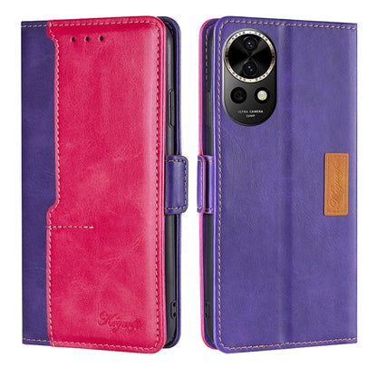 เคสโทรศัพท์หนังหัวเข็มขัดด้านข้างสีตัดกัน, For Huawei Pura 70 5G, For Huawei nova 12 5G, For Huawei Enjoy 60 Pro / nova 11i, For Huawei Enjoy 60X, For Huawei nova 11 Pro 4G / 11 Ultra 4G, For Huawei nova 11 4G
