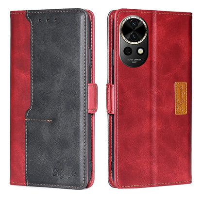 เคสโทรศัพท์หนังหัวเข็มขัดด้านข้างสีตัดกัน, For Huawei Pura 70 5G, For Huawei nova 12 5G, For Huawei Enjoy 60 Pro / nova 11i, For Huawei Enjoy 60X, For Huawei nova 11 Pro 4G / 11 Ultra 4G, For Huawei nova 11 4G