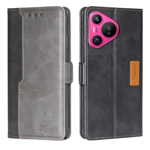 เคสโทรศัพท์หนังหัวเข็มขัดด้านข้างสีตัดกัน, For Huawei Pura 70 5G, For Huawei nova 12 5G, For Huawei Enjoy 60 Pro / nova 11i, For Huawei Enjoy 60X, For Huawei nova 11 Pro 4G / 11 Ultra 4G, For Huawei nova 11 4G